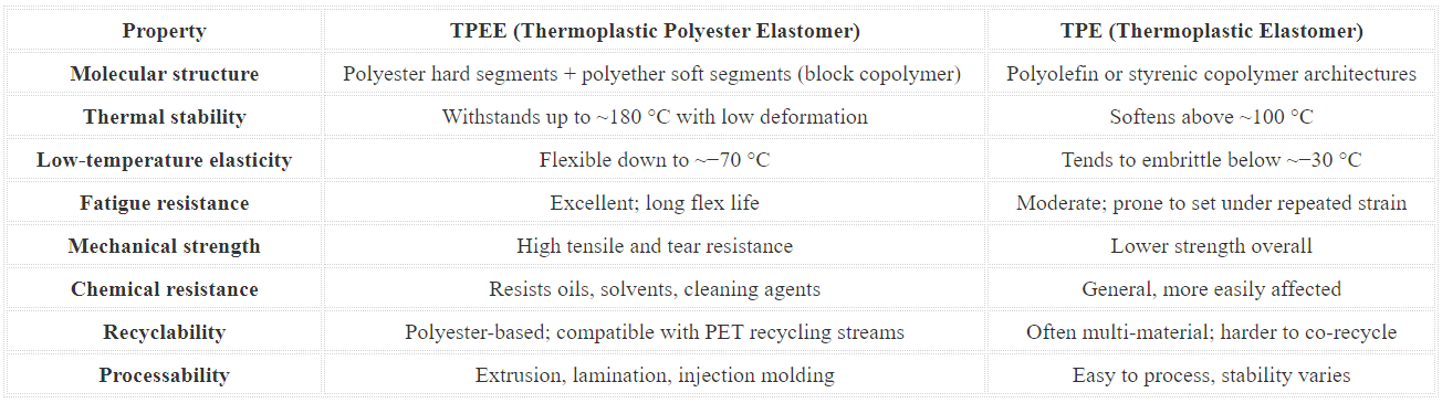How TPEE Differs from General TPE in Functional Textile Applications